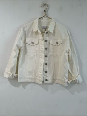 DENIM BLVD Cream Denim Jacket - S
